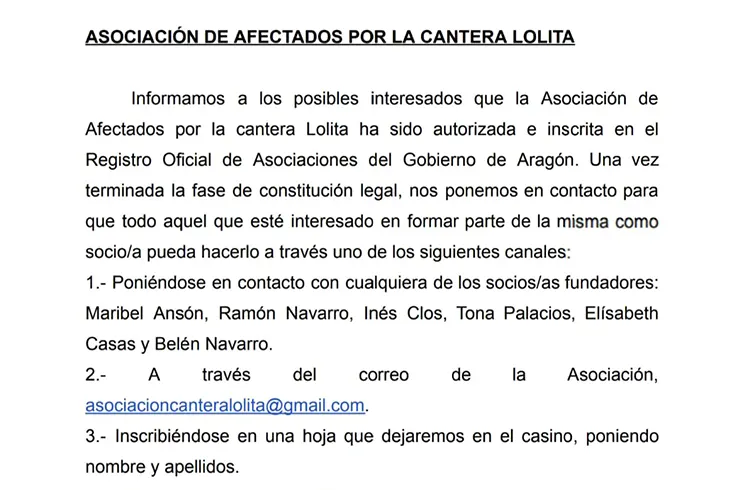 Asociación de afectados por la cantera Lolita